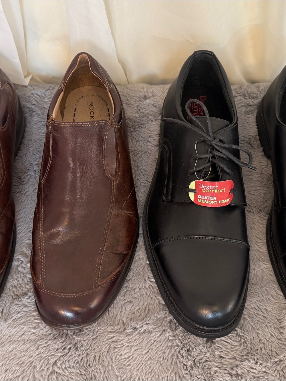 Lot of 2 Men's Dress Shoes Size 11 Rockport Slip-On & Dexter Oxford